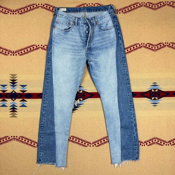 Levi's Denim - Levi's Premium Womens 501 Big E Spliced Blue Jeans Button Fly 32x30 100% Cotton
